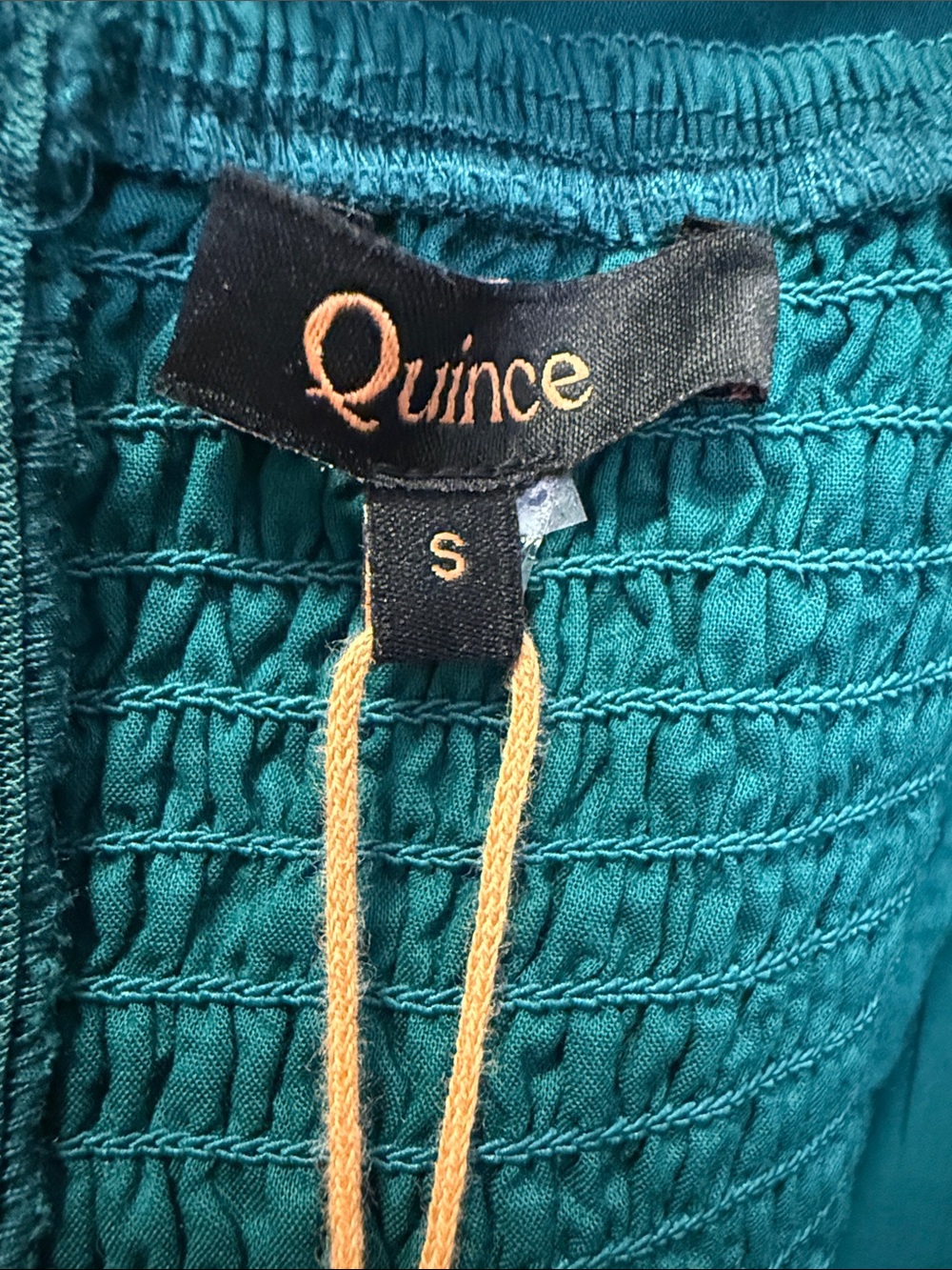 Quince FOREST GREEN Puff-Sleeve Mini Dress - Picture 7 of 7